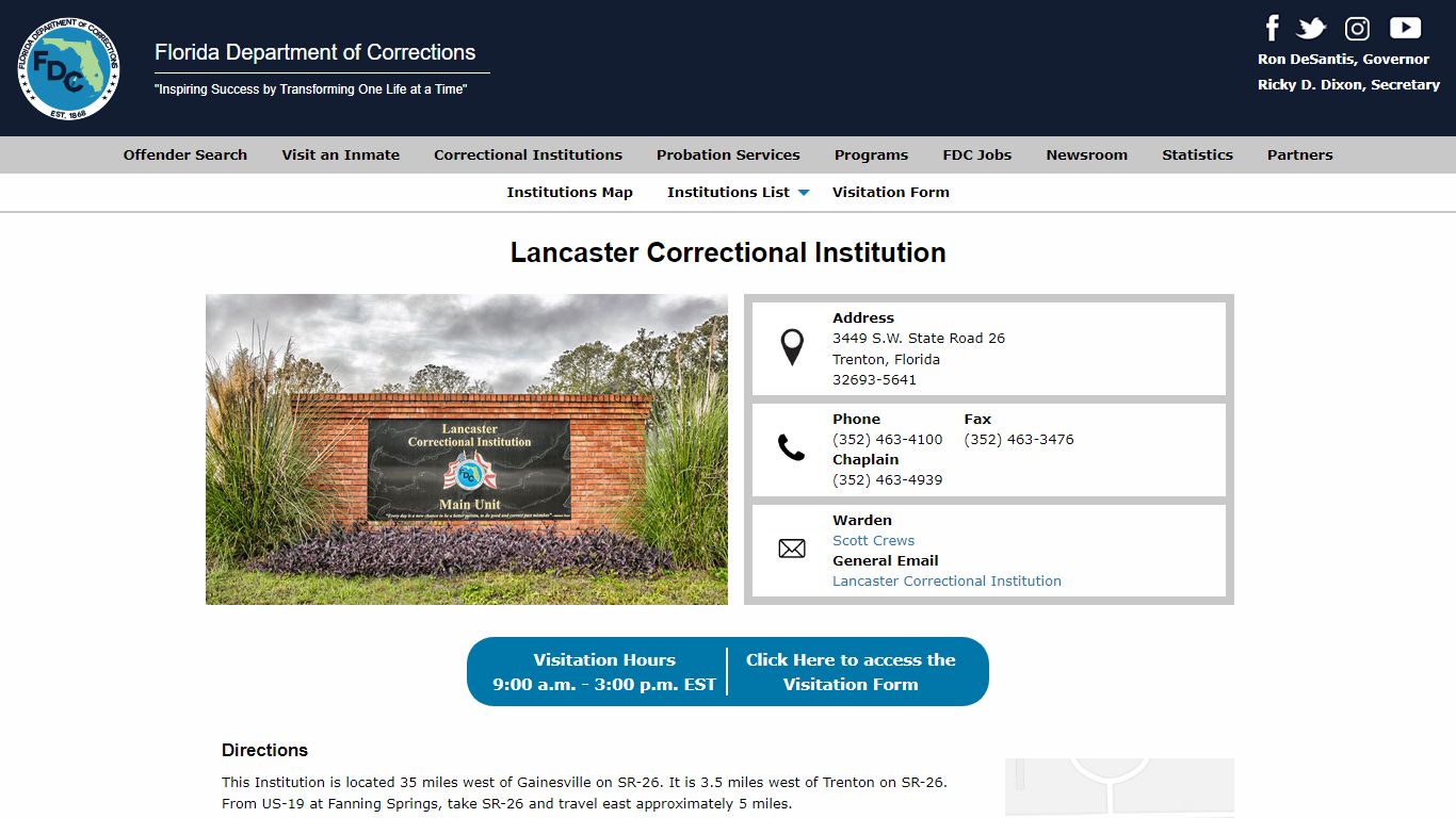 Lancaster Correctional Institution -- Florida Department of Corrections